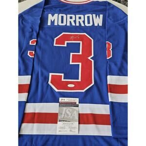 Ken Morrow Autographed/Signed Jersey JSA COA Blue Custom Jersey